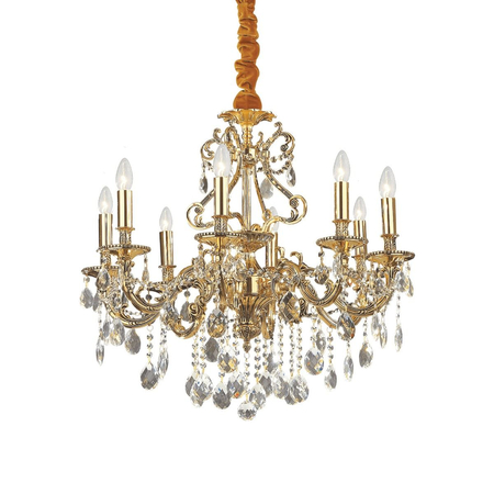Żyrandol Glamour złoty Ideal Lux 060514 Gioconda SP8 Oro