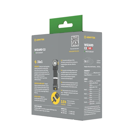 Latarka czołowa Armytek Wizard C2 WR USB ciepła barwa 