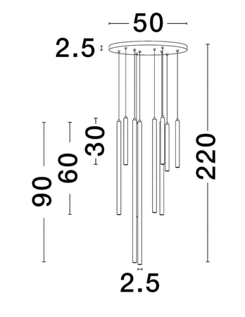 Lampa wisząca Luces Exclusivas TORREON - czarny mat LE43238