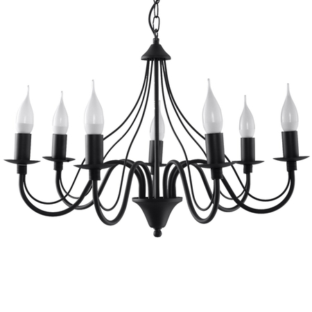 Sollux Lighting Żyrandol MINERWA 7 czarny SL.0219