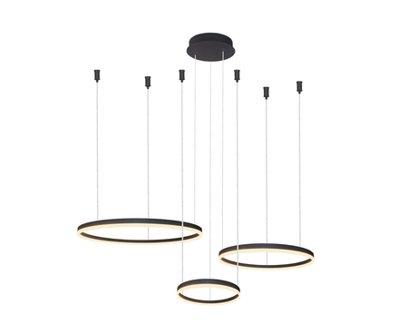 Lampa wisząca HALO PENDANT 80+60+40 CCT BK + REMOTE CONTROL Azzardo AZ4972 czarny