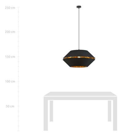 Lampa wisząca PIANO 1 Emibig 1183/1 czarny/złoty