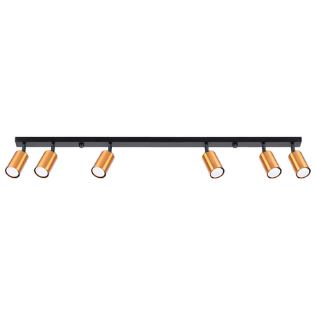 Sollux Lighting Plafon WINX 6L czarny/miedź SL.1380