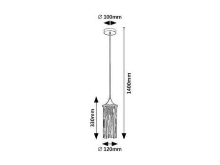 Lampa wisząca Rabalux Roxas 72151 czarny matowy