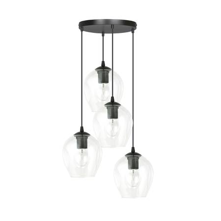 Lampa wisząca ISTAR 4 BL PREMIUM TRANSPARENT Emibig 679/4PREM czarny