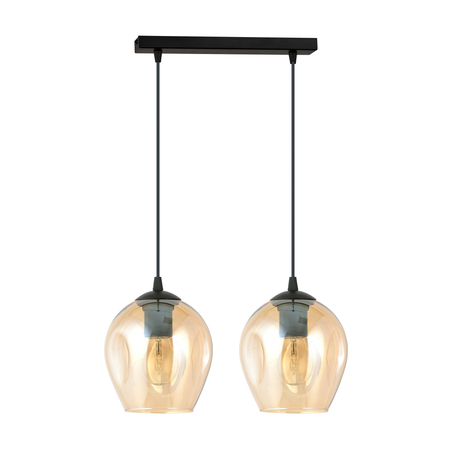 Lampa wisząca ISTAR 2 BL MIODOWY Emibig 677/2 czarny/złoty