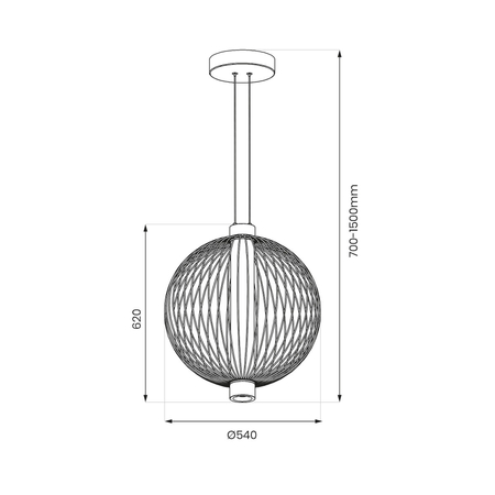 Milagro Lampa wisząca KYOTO 39W LED śr. 54cm ML0527 CZARNY