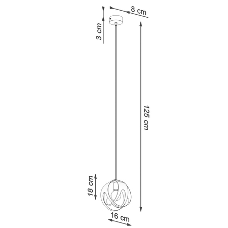 Sollux Lighting Lampa wisząca TULOS 1 czarna SL.1087