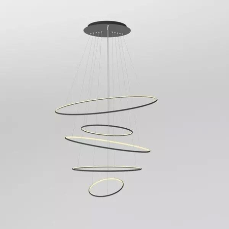 Lampa wisząca Ledowe Okręgi No.5 150cm 4k czarna Dali