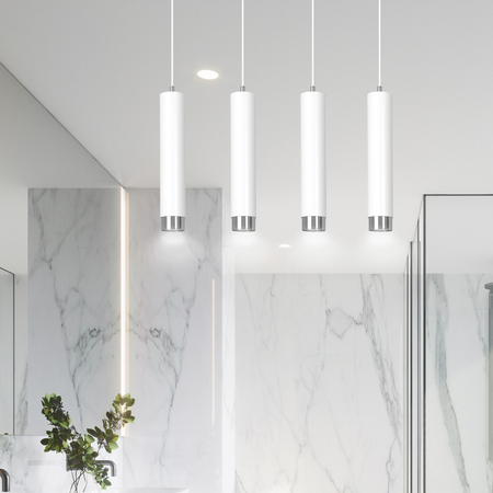 Lampa wisząca KIBO 4 WH/CHROME Emibig 641/4 biały/chrom