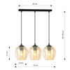 Lampa wisząca ISTAR 3 BL MIODOWY Emibig 677/3 czarny/złoty