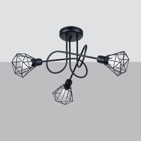 Sollux Lighting Żyrandol ARTEMIS 3S czarny SL.1109