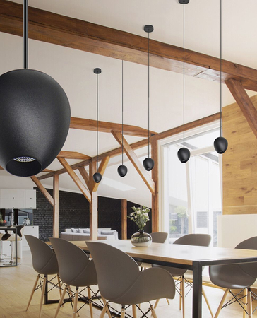 Lampa wisząca OVUM 1 PENDANT DOWNLIGHT BLACK Azzardo AZ3096 czarny