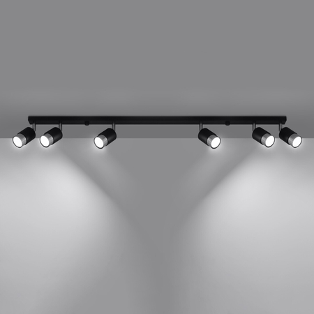 Sollux Lighting Plafon NERO 6 czarny/złoty SL.1073