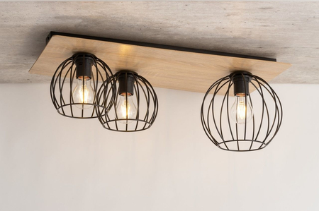 Sigma 32359 CYBER 3 prostokąt dąb/czarny plafon