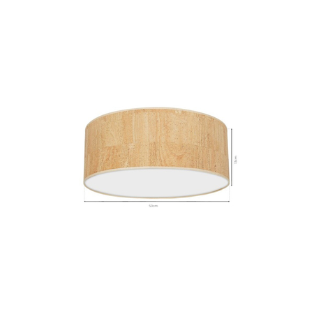 Milagro Lampa sufitowa Cork 3xE27 Ø50cm Biały / Korek MLP7521 BIEL / KOREK