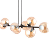 Lampa wisząca ROSSI 8 BL MIODOWY Emibig 876/8 czarny/złoty