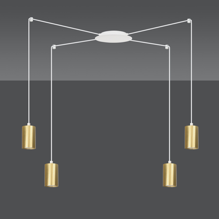Lampa wisząca TRAKER 4 WH/GOLD Emibig 527/4 biały/złoty