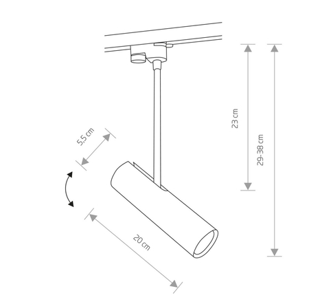 Oprawa szynowa 1-fazowa GU-10 PROFILE EYE SUPER C black 9244 Nowodvorski Lighting