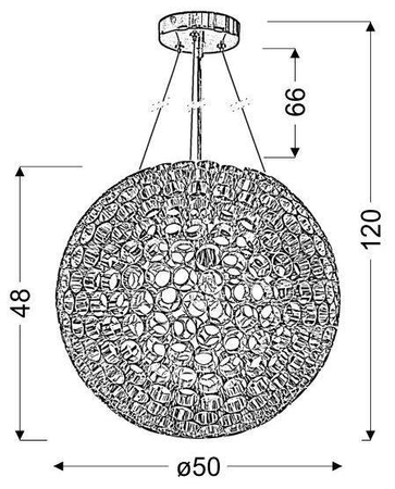 Lampa sufitowa miedziana kula z metalowych rurek 1X60W  E27 Abros Candellux