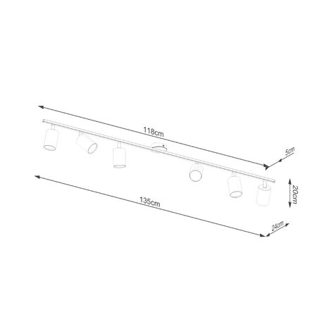 Sollux Lighting Plafon LEMMI 6L czarny SL.1169