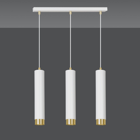 Lampa wisząca KIBO 3 WH/GOLD Emibig 642/3 biały/złoty