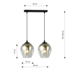 Lampa wisząca ISTAR 2 BL GRAFIT Emibig 680/2 czarny