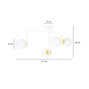 Lampa sufitowa RAGNAR 4B WHITE GOLD Emibig 1033/4B biały/złoty