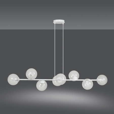 Lampa wisząca ROSSI 8 WH TRANSPARENT Emibig 877/8 biały