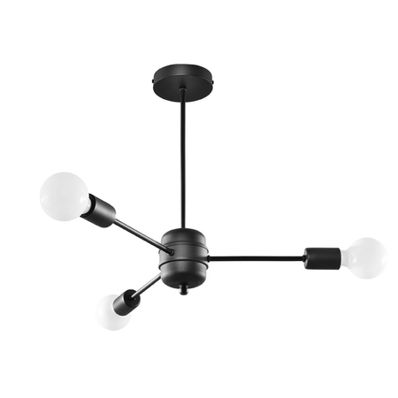 Sollux Lighting Żyrandol LANGO 3 czarny SL.1021