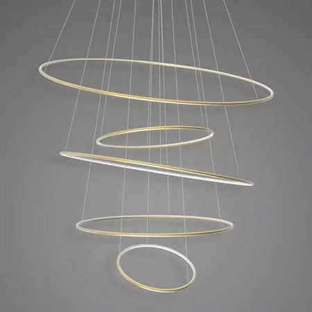 Lampa wisząca Ledowe Okręgi No.5 120cm 3k złota Dali