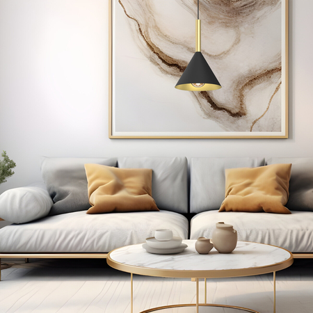 Milagro Lampa wisząca PERU BLACK 1xE27 MLP0977 CZARNY + MOSIĄDZ