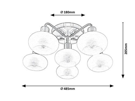 Lampa sufitowa Rabalux Sorina 3918 antyczny mosiądz