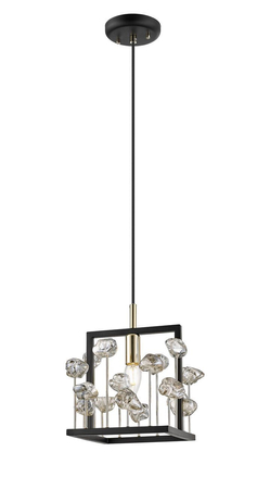 Lampa wisząca Zuma Line CAROLINE P0541-01B-SDAC MATT BLACK / FRENCH GOLD / CLEAR