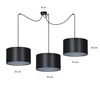 Lampa wisząca ROTO 3 BL BLACK/SILVER Emibig 185/3 czarny/srebrny