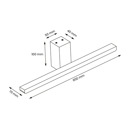 Milagro Kinkiet Artemis 13,8W LED 60cm 4000K IP44 Biały ML1020 BIAŁY