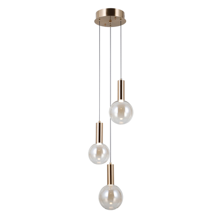 Lampa wisząca Italux Strela PND-34378-3S-HBR Złoty