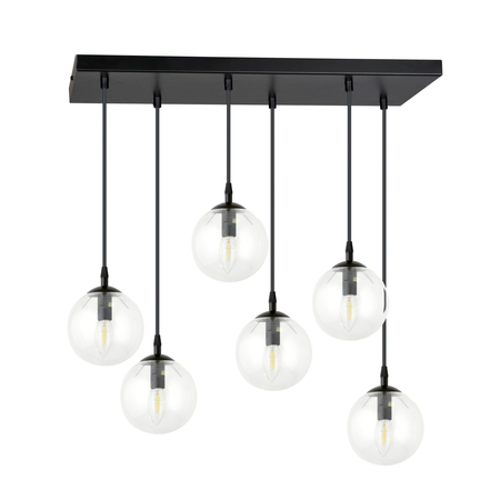 Lampa wisząca COSMO 6 BL TRANSPARENT Emibig 711/6 czarny