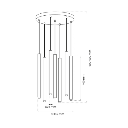 Milagro Lampa wisząca MONZA BRASS 7xG9 max 8W LED MLP8843 CZARNY/ZŁOTY