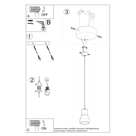 Sollux Lighting Lampa wisząca REA 1 beton SL.1223