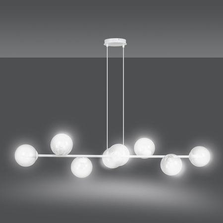 Lampa wisząca ROSSI 8 WH TRANSPARENT Emibig 877/8 biały
