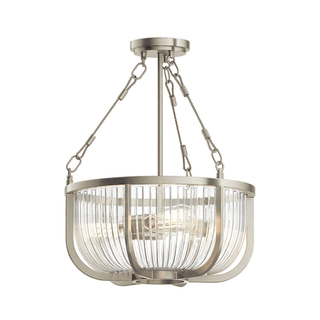 Lampa wisząca / Półplafon Roux - 3 źródła światła - Szczotkowany nikiel Quintiesse QN-ROUX3-BN