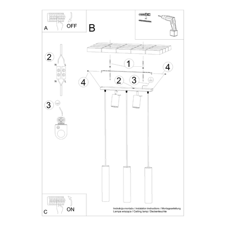 Sollux Lighting Lampa wisząca SAVAR 1 czarna SL.1132
