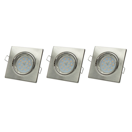 Eko-Light ZESTAW OCZEK KWADRATOWYCH 3x5W GU10 EKZ2697 SREBRNY