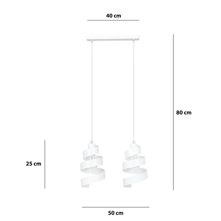 Lampa wisząca SAGA 2 WHITE Emibig 351/2 biały
