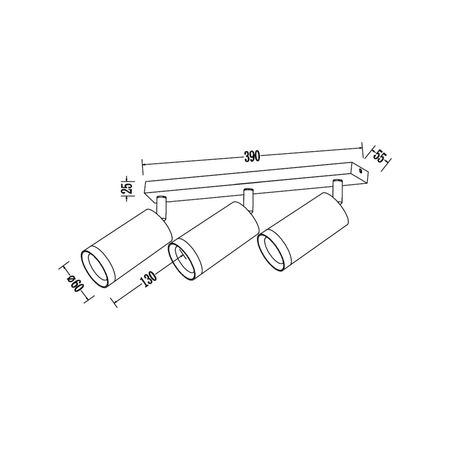 Milagro Oprawa Mica Spot Czarny + Złoty 3xGU10 ML2098 CZARNY