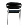 Krzesło MARGO SILVER czarne - welur, podstawa chromowana