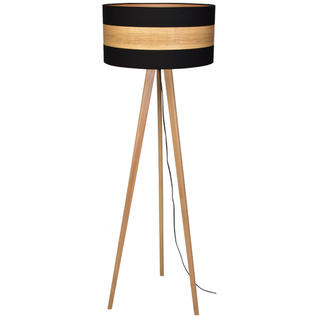 Milagro Lampa stojąca TERRA 1xE27 MLP6293 Czerń / Naturalne drewno
