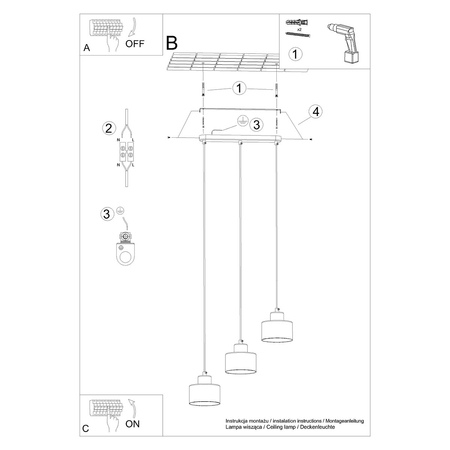 Sollux Lighting Lampa wisząca SPARK biała SL.1394