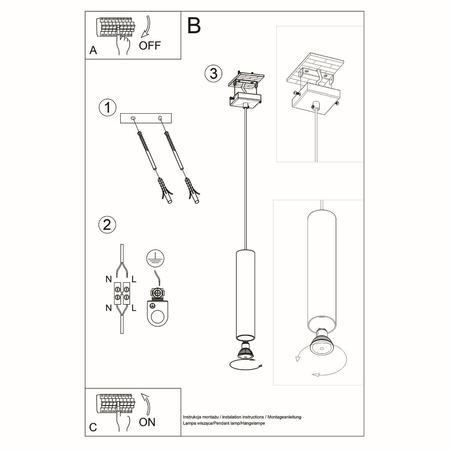 Sollux Lighting Lampa wisząca LAGOS 1 biały SL.0323